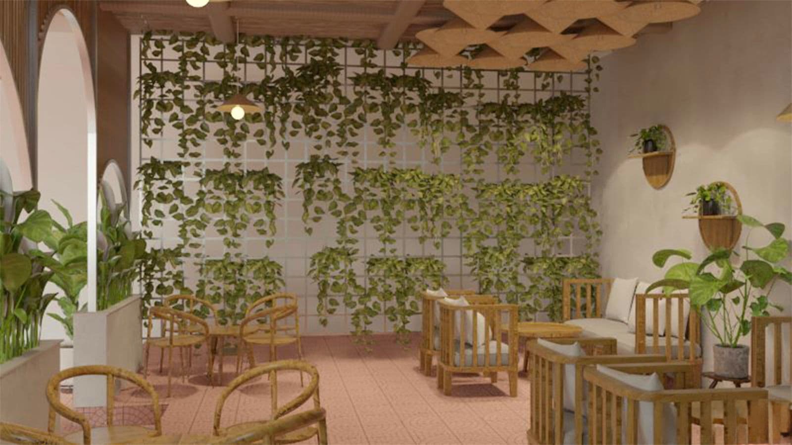Natural Boho-Themed Café